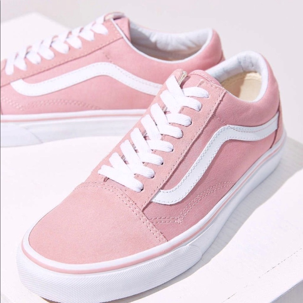 White/Pink Tie On Vans!